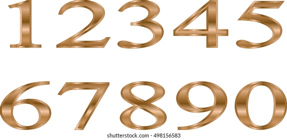 Mathematics Numeral Brown On White Background Stock Vector (royalty 