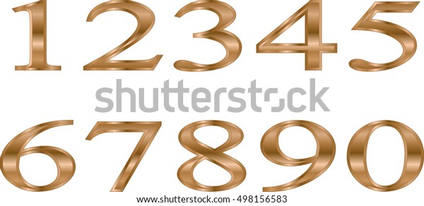 Mathematics Numeral Brown On White Background Stock Vector (Royalty ...