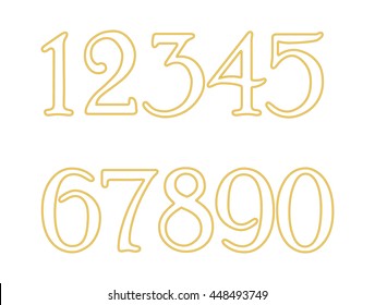 mathematics numeral gold, white background, yellow, precious metal