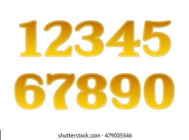 mathematics numeral gold, white background, yellow, precious metal