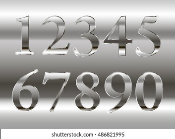 Mathematics Numbers Silver White Background Yellow Stock Vector ...