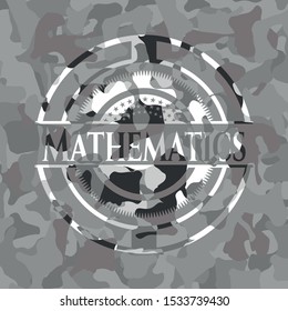 Mathematics on grey camo pattern