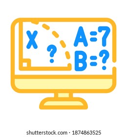 mathematics online lesson color icon vector. mathematics online lesson sign. isolated symbol illustration