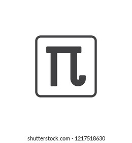 Mathematics Pi vector icon. filled flat sign for mobile concept and web design. simple solid icon. Symbol, logo illustration. Pixel perfect vector graphics