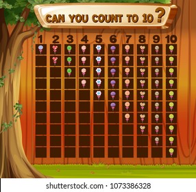 Mathematics Picture Graph Count 1 to 10 illustration