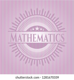 Mathematics pink emblem. Vintage.