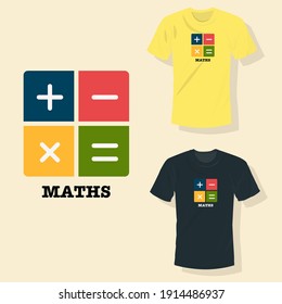 Mathematics plus minus multiply equals sign and symbol T shirt clothing fashion design