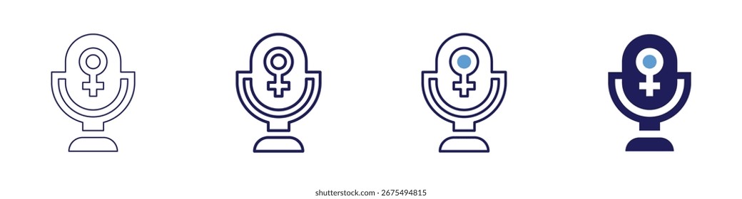 Mathematics podcast icon in 4 different styles. Thin Line, Line, Bold Line, Duotone. Duotone style. Editable stroke.