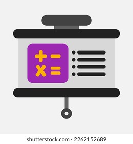 Mathematics presentation icon in flat style, use for website mobile app presentation