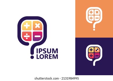 vector de diseño de plantillas de logotipo de preguntas matemáticas