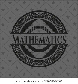 Mathematics realistic black emblem. Vector Illustration. Detailed.