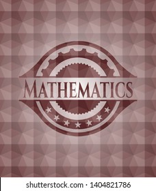 Mathematics red geometric badge. Seamless.