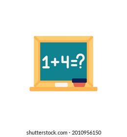 Mathematics school board flat icon, vector sign, math board colorful pictogram isolated on white. Symbol, logo illustration. Flat style design