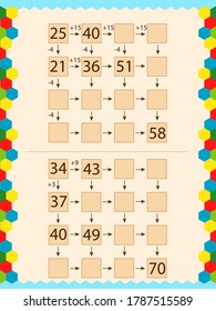mathematics for schoolchildren. count and fill in the cells