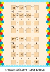 mathematics for schoolchildren. count and fill in the cells