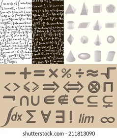 Mathematics set of different figures