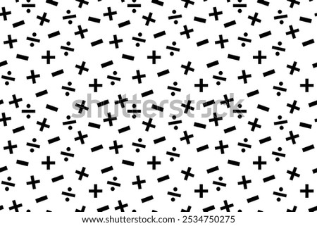 mathematics sign background  seamless calculation signs background design positive negative sign education theme background black and white study background