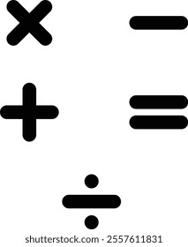 Mathematics sign Collection, minus sign, equals, multiply, divide sign, mathematical symbol, Multiplication