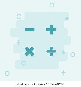 Mathematics Sign Icon. Simple icon, blue colored icon illustration. - Vector