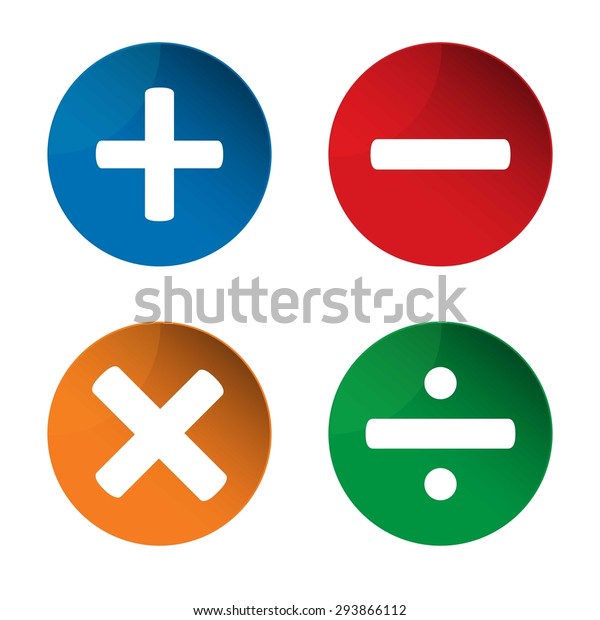 Mathematics Signs Add Icon Minus Icon Stock Vector (Royalty Free) 293866112