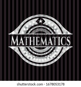 Mathematics silver emblem. Vector Illustration. Mosaic.
