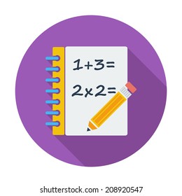 Mathematics. Single flat color icon. Vector illustration.