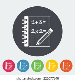 Mathematics. Single flat icon on the circle. Vector illustration.