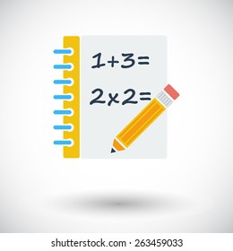 Mathematics. Single flat icon on white background. Vector illustration.