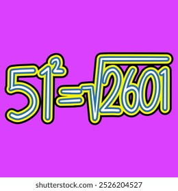 Mathematics Square Root of Number Fifty One