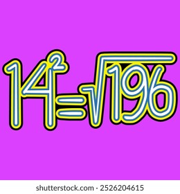 Mathematics Square Root of Number Fourteen