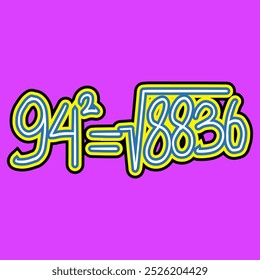 Mathematik Quadrat Wurzel von Nummer vierundneunzig