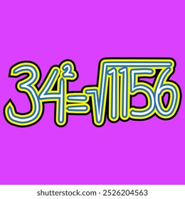 Raiz Quadrada de Matemática do Número Trinta e Quatro