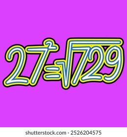 Raiz Quadrada de Matemática do Número Vinte e Sete