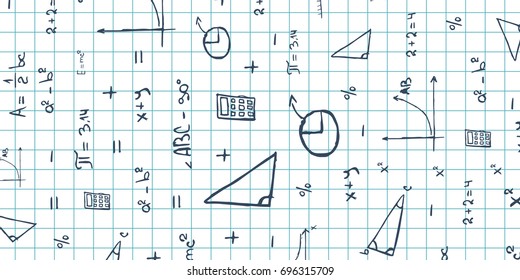 Mathematics subject. Back to School background. Education banner