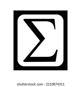Mathematics summation plus sign icon | Black Vector illustration |