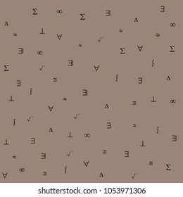 Mathematics symbol on the grey background
