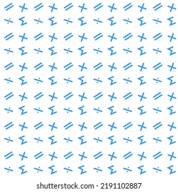 Mathematics Symbol Pattern Background Vector Illustration Doodle Sigma Plus Minus and Equal