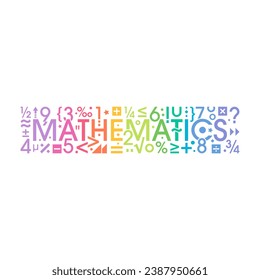 símbolos matemáticos y palabra matemática. concepto matemático. concepto matemático para la educación, universidad, academia