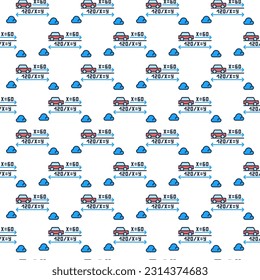 Mathematics Task with Car vector concept colored seamless pattern