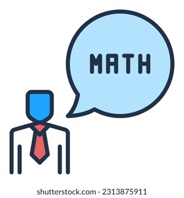 Mathematics Teacher or Student vector Math concept modern icon or design element