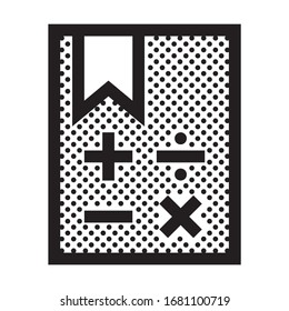 Mathematics Text Book. Icon Filled with Dots.