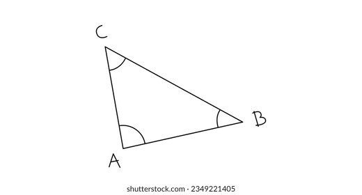 Mathematics triangle formula, school supplies one line continuous drawing. Back to school continuous one line illustration.