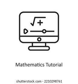 Mathematics Tutorial Outline Vector Icon Design illustration on White background. EPS 10 File