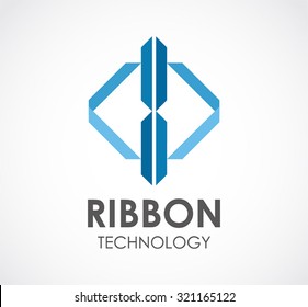 Mathematics of two dimensional figure flat abstract vector and logo design or template education business icon of company identity symbol concept