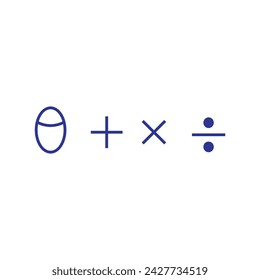 Mathematics vector icon. Simple illustration of mathematics vector icon for web. Simple math illustration in dark color with lines. Educational design elements