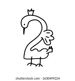 Mathematics vector illustration. Color background. Cartoon vector illustration Doodle style. Number 2. Modern doodle font with colorful coloring book number two on white background for game design.