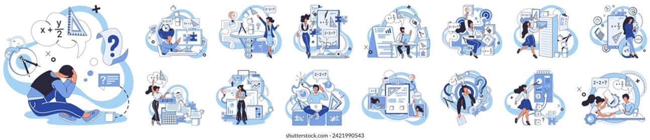 Mathematics vector illustration. Mathematical intelligence thrives when logic and calculation dance together in perfect harmony The science math equips minds with tools to navigate complexities