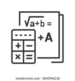 Mathematics - vector line design single isolated icon