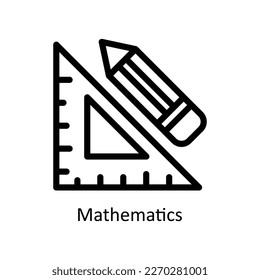 Vector matemático   iconos de esquema. Material gráfico simple