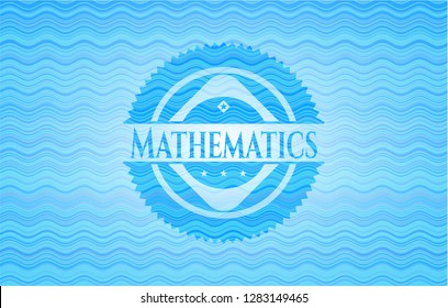 Mathematics water wave style badge.